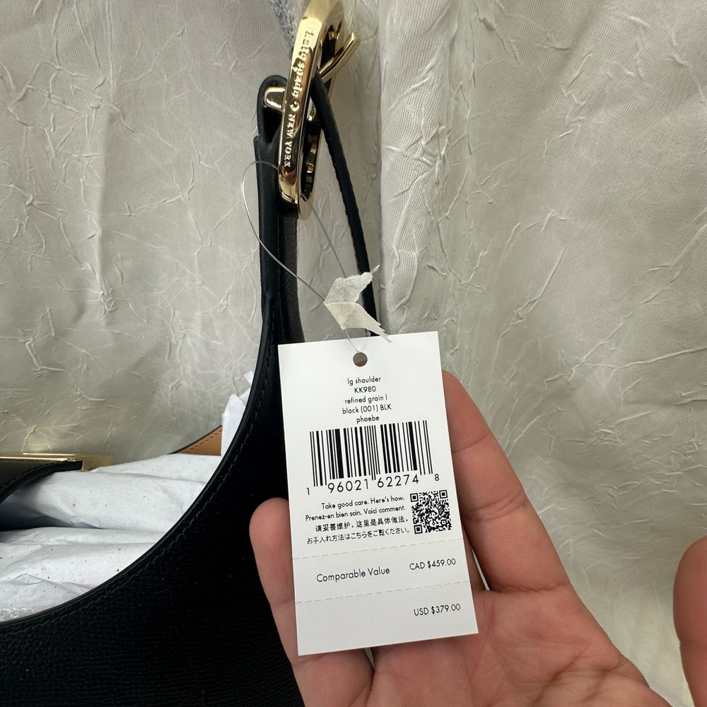 Kate Spade Phoebe Large Black Leather Shoulder Bag Gold Hardware NWT - Picture 5 of 7